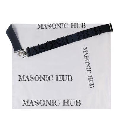 Masonic Past Master Tools Apron - Lambskin & Silk Threads - Hand Embroidered