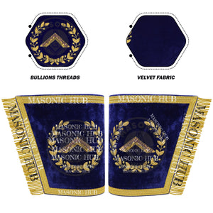 Masonic Grand Lodge Worshipful Master Cuffs Set – Hand Embroidered Gold Bullion Masonic Hub