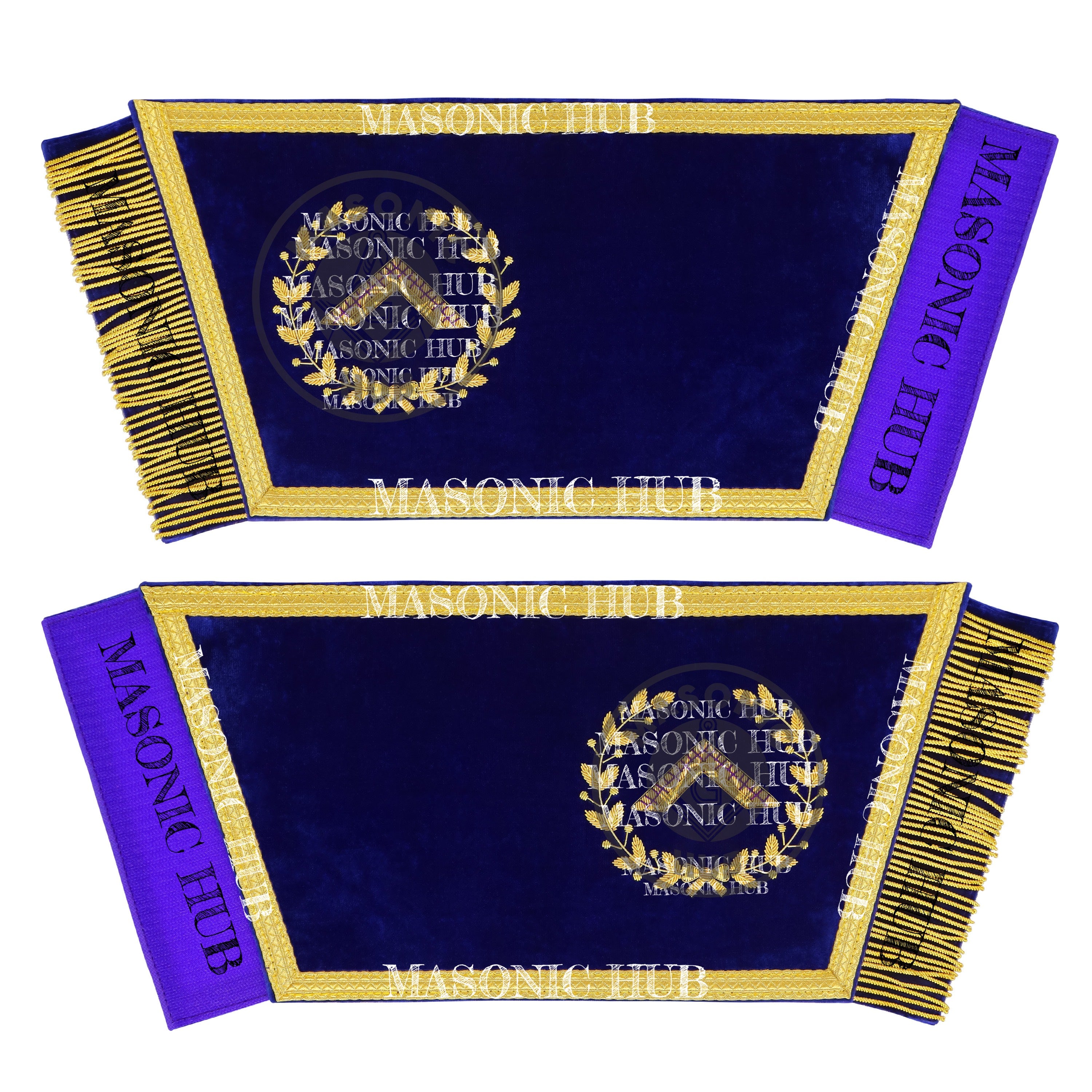 Masonic Grand Lodge Worshipful Master Cuffs Set – Hand Embroidered Gold Bullion Masonic Hub