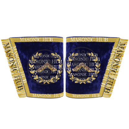 Masonic Grand Lodge Worshipful Master Cuffs Set – Hand Embroidered Gold Bullion