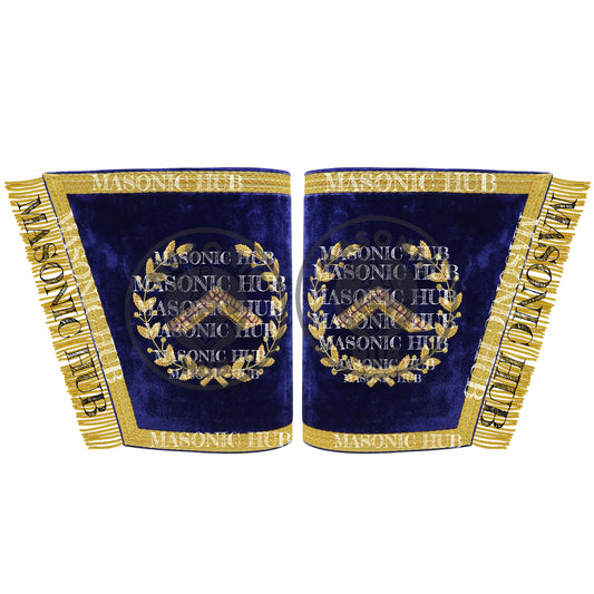 Masonic Grand Lodge Worshipful Master Cuffs Set – Hand Embroidered Gold Bullion