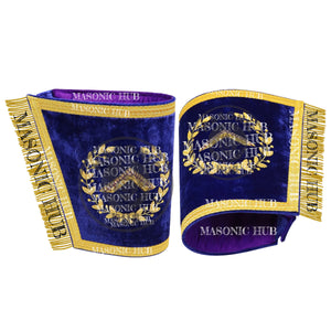 Masonic Grand Lodge Worshipful Master Cuffs Set – Hand Embroidered Gold Bullion Masonic Hub