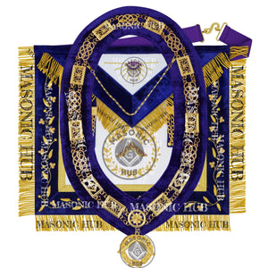 Masonic Grand Lodge Worshipful Master Regalia Set – Hand Made Lambskin Apron Masonic Hub