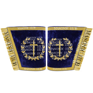 Grand Lodge Masonic Tyler Officer Cuffs – Handcrafted Gold Bullion Embroidery Masonic Hub