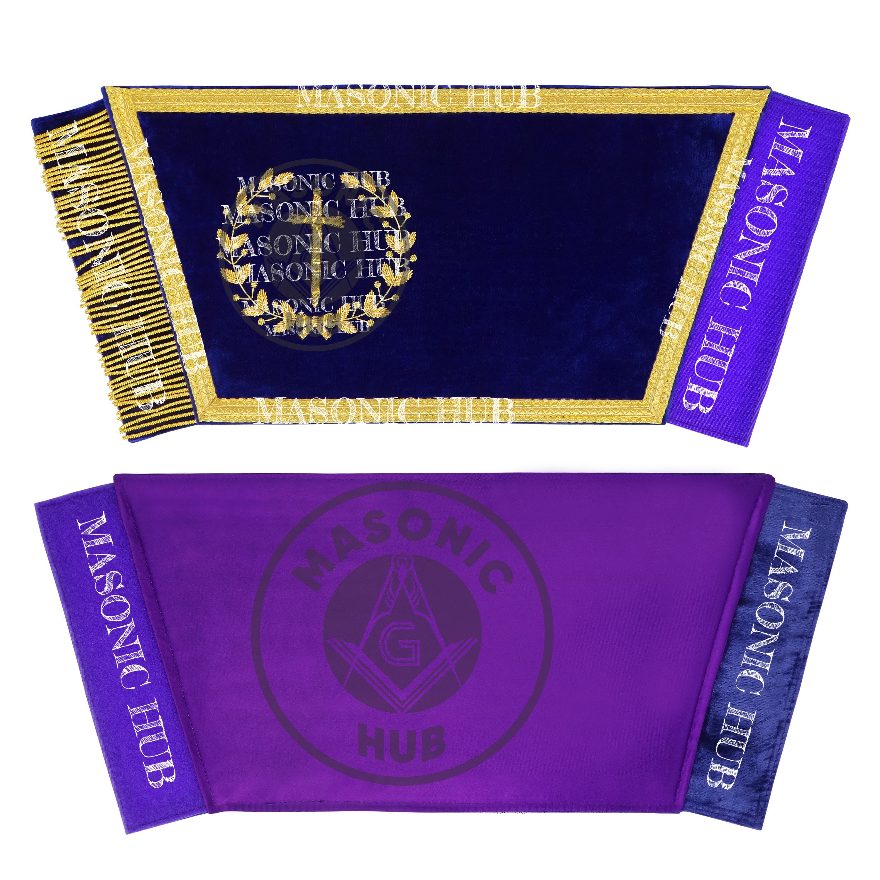 Grand Lodge Masonic Tyler Officer Cuffs – Handcrafted Gold Bullion Embroidery Masonic Hub