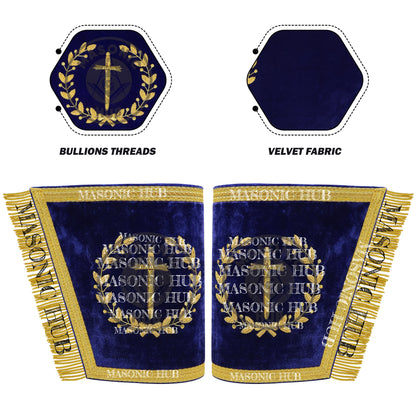 Grand Lodge Masonic Tyler Officer Cuffs – Handcrafted Gold Bullion Embroidery
