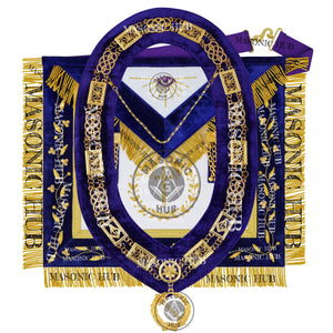 Masonic Grand Lodge Tyler Regalia Set – Hand Embroidered Lambskin Apron Masonic Hub