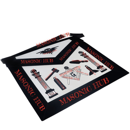 Handmade Masonic Master Mason Apron - Lambskin with Working Tools Embroidery