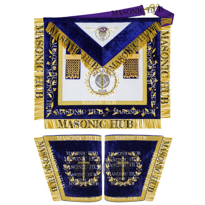 Masonic Grand Lodge Tyler Regalia Set – Hand Embroidered Lambskin Apron