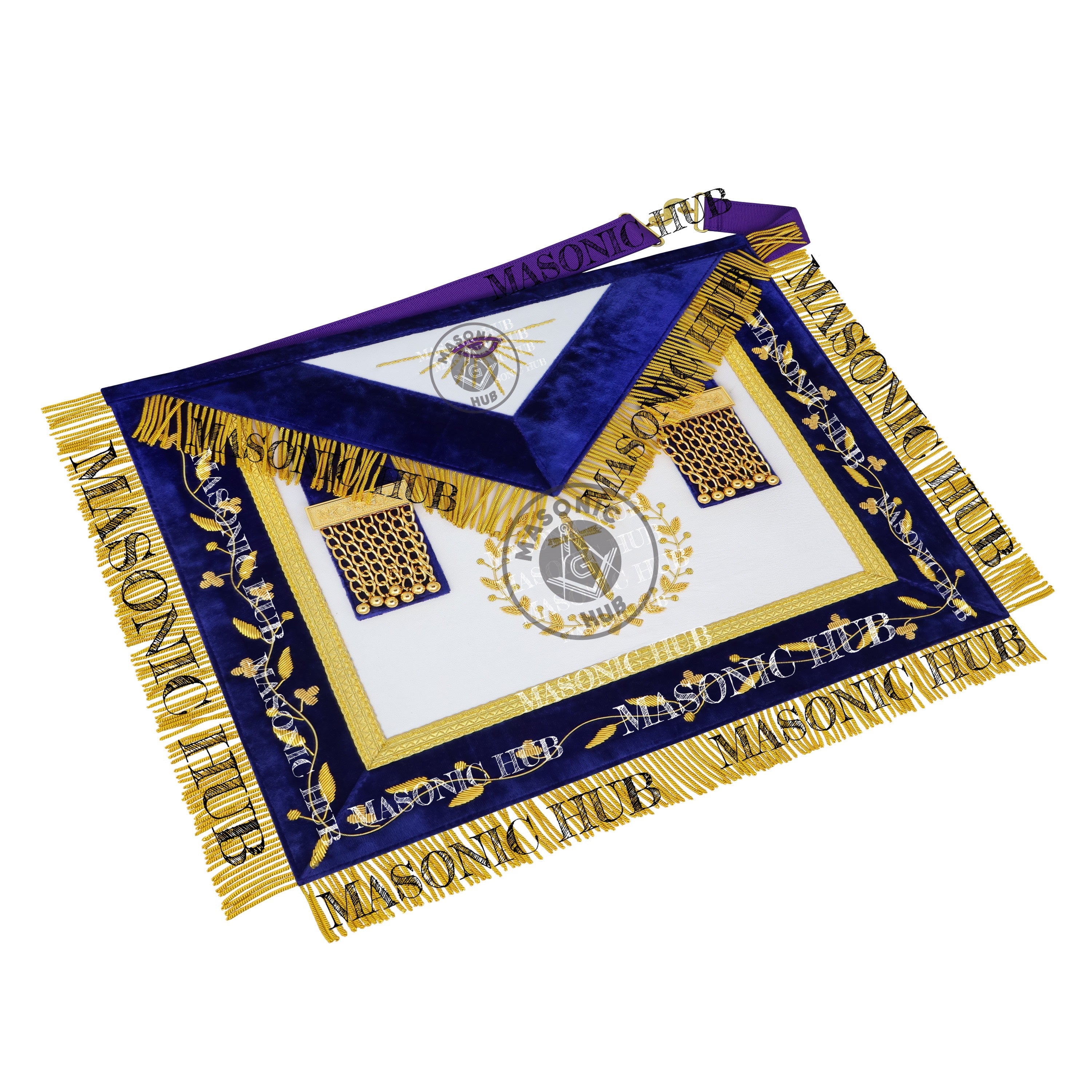 Masonic Grand Lodge Tyler Regalia Set – Hand Embroidered Lambskin Apron Masonic Hub