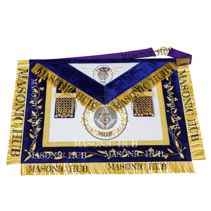 Masonic Grand Lodge Tyler Regalia Set – Hand Embroidered Lambskin Apron