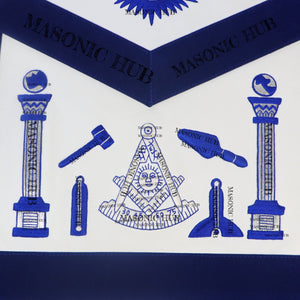 Masonic Past Master Lambskin Working Tools Apron - Hand-Embroidered Freemason My Store