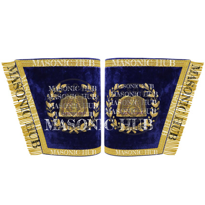Masonic Grand Lodge Chaplain Officer Cuffs Set – Hand Embroidered Gold Bullion