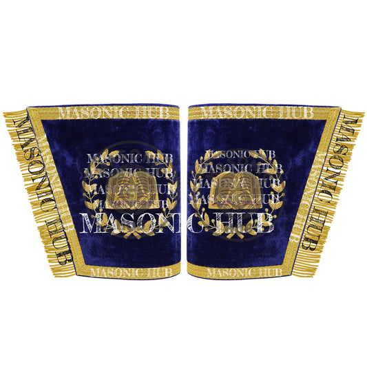Masonic Grand Lodge Chaplain Officer Cuffs Set – Hand Embroidered Gold Bullion