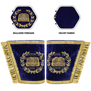 Masonic Grand Lodge Chaplain Officer Cuffs Set – Hand Embroidered Gold Bullion Masonic Hub
