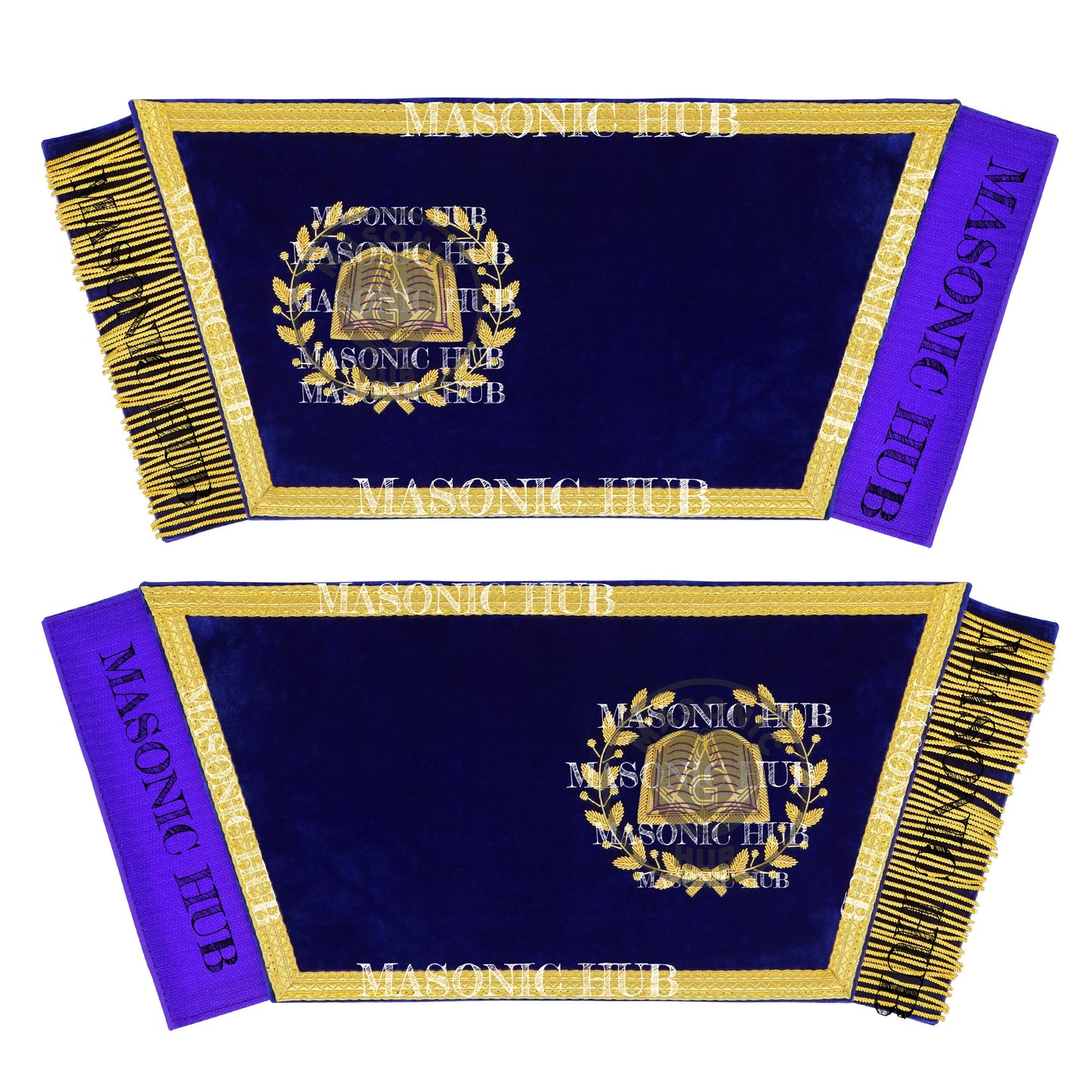 Masonic Grand Lodge Chaplain Officer Cuffs Set – Hand Embroidered Gold Bullion