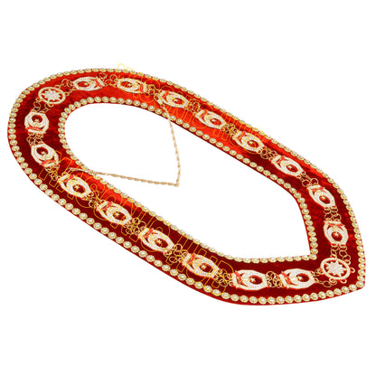 Masonic Regalia Rhinestones Jewels Shriner Chain Collar With Red Backing Velvet