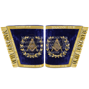 Masonic Grand Lodge Senior Decon  Cuffs Set Hand Embroidered Gold Bullion Masonic Hub