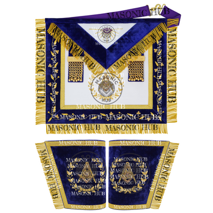 Masonic Grand Lodge Senior Deacon Regalia Set – Hand Embroidered Lambskin Apron