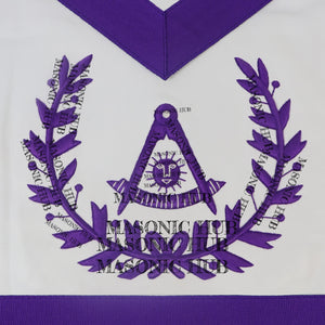 Handcrafted Lambskin Past Master Masonic Apron - Purple Wreath Emblem Freemason My Store