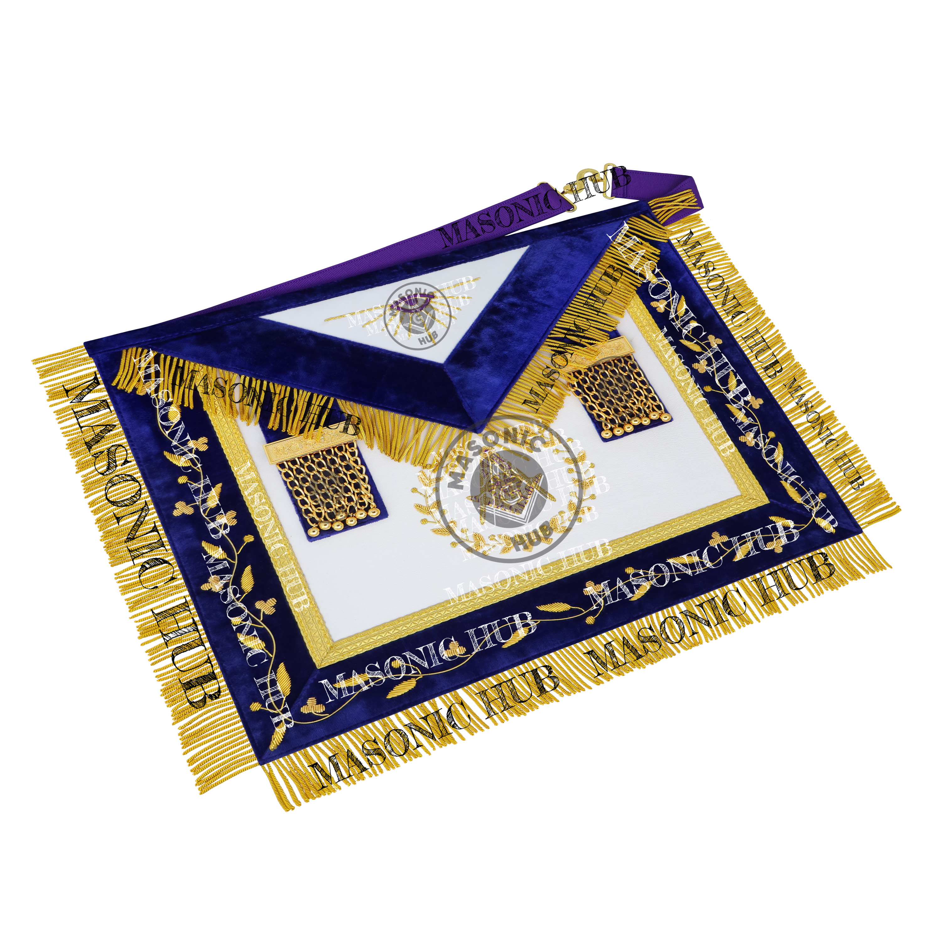 Masonic Grand Lodge Senior Deacon Regalia Set – Hand Embroidered Lambskin Apron Masonic Hub
