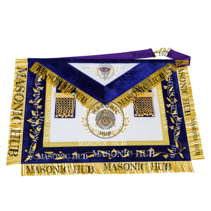 Masonic Grand Lodge Senior Deacon Regalia Set – Hand Embroidered Lambskin Apron