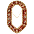 Masonic Regalia Shrine Golden Metal Rhinestones Jewels Chain Collar Red Backing Masonic Hub