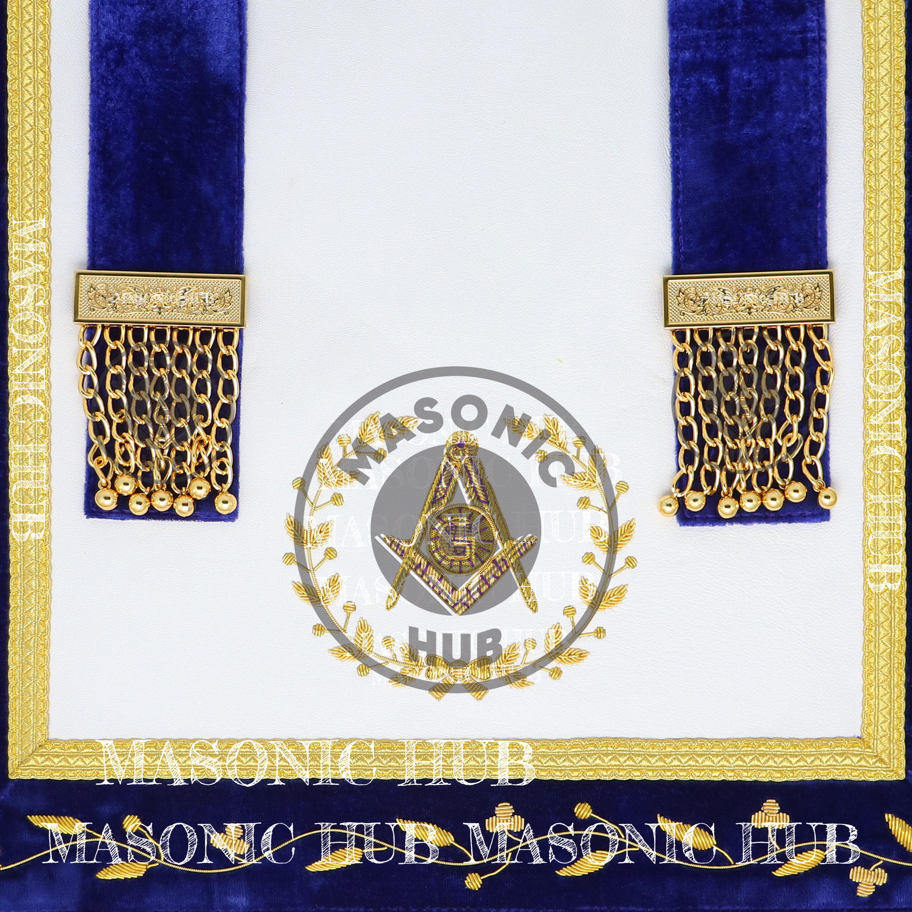 Masonic Grand Lodge Senior Deacon Regalia Set – Hand Embroidered Lambskin Apron Masonic Hub