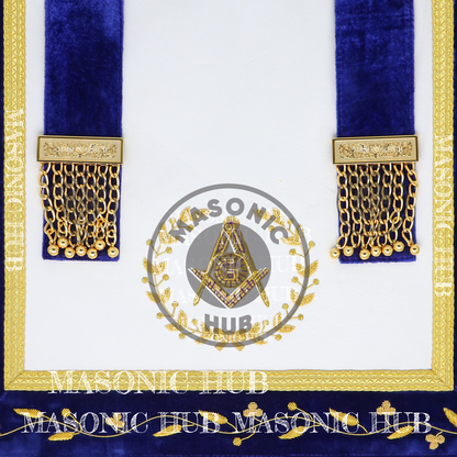 Masonic Grand Lodge Senior Deacon Regalia Set – Hand Embroidered Lambskin Apron