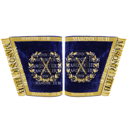 Masonic Grand Lodge Master of Ceremonie Cuffs Set Hand Embroidered Gold Bullion