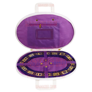 Handcrafted Masonic OES Chain Collar Case Soft Padded Lining With Hand Made Logo Masonic Hub