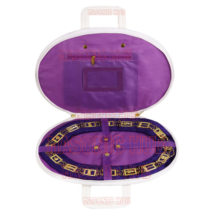 Handcrafted Masonic OES Chain Collar Case Soft Padded Lining With Hand Made Logo