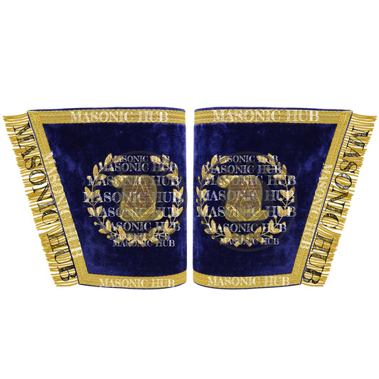 Masonic Grand Lodge Orator Cuffs Set – Hand-Embroidered with Gold Bullion