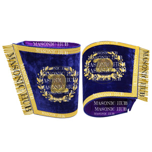 Masonic Grand Lodge Orator Cuffs Set – Hand-Embroidered with Gold Bullion Masonic Hub