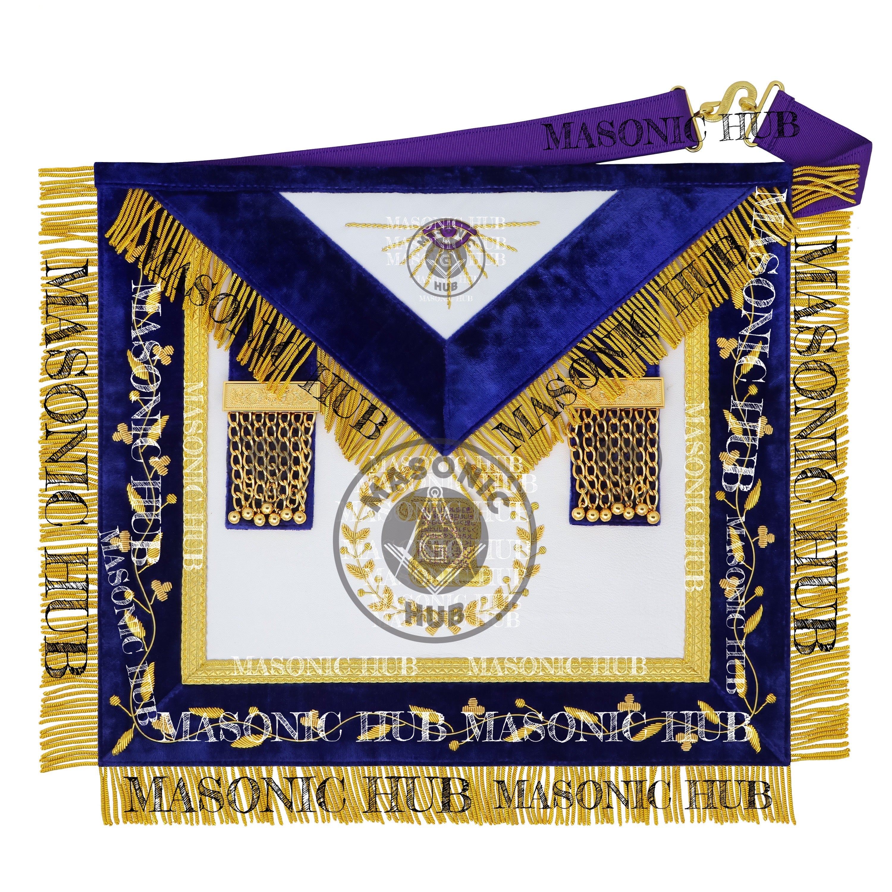 Masonic Grand Lodge Orator Regalia Set – Hand Embroidered Lambskin Apron Masonic Hub