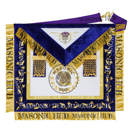 Masonic Grand Lodge Orator Regalia Set – Hand Embroidered Lambskin Apron
