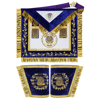 Masonic Grand Lodge Orator Regalia Set – Hand Embroidered Lambskin Apron