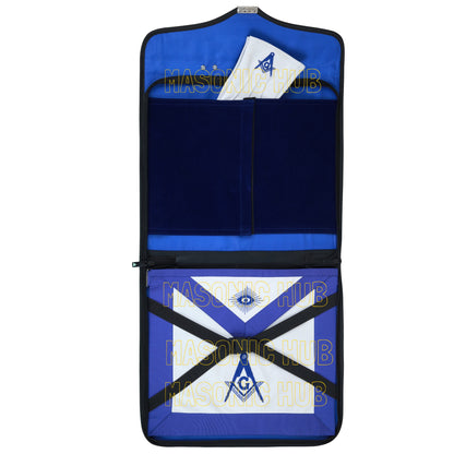 Masonic Regalia Black File Case For WM/MM Apron with Hard Handle & G Logo-BLACK
