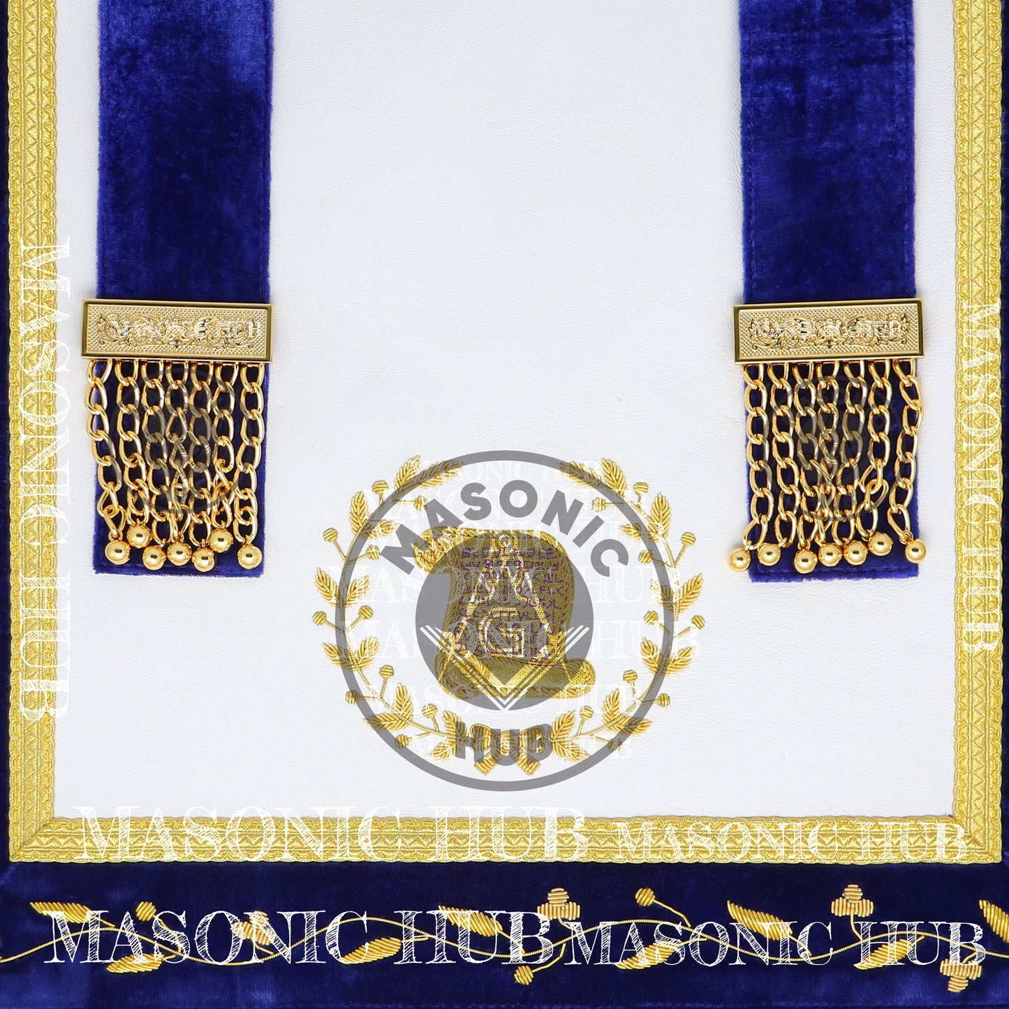 Masonic Grand Lodge Orator Regalia Set – Hand Embroidered Lambskin Apron