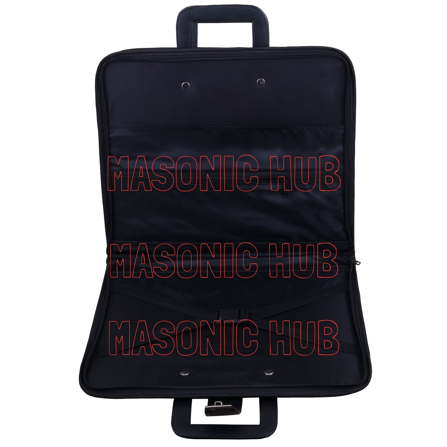Masonic Regalia Black Faux Leather Masonic Apron Soft Case with Handle [BLACK]