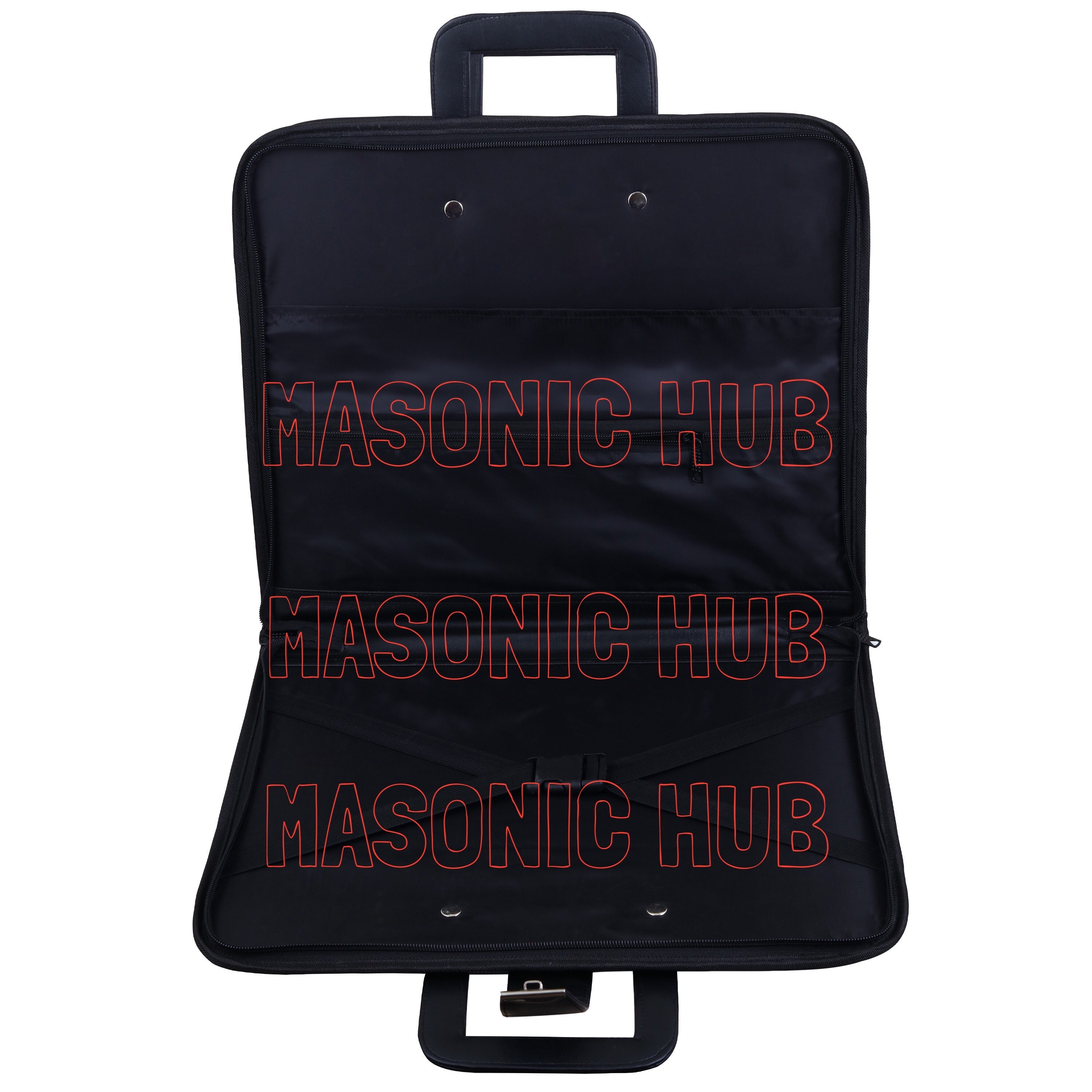 Masonic Regalia Black Faux Leather Masonic Apron Soft Case with Handle [BLACK] Masonic Hub