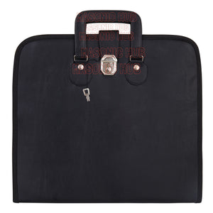 Masonic Regalia Black Faux Leather Masonic Apron Soft Case with Handle [BLACK] Masonic Hub