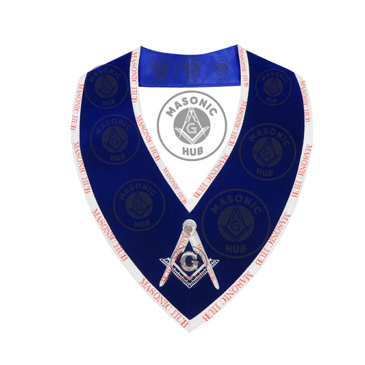 Masonic Master Mason Collar – Blue Velvet Blue Lodge Officer Freemason Regalia