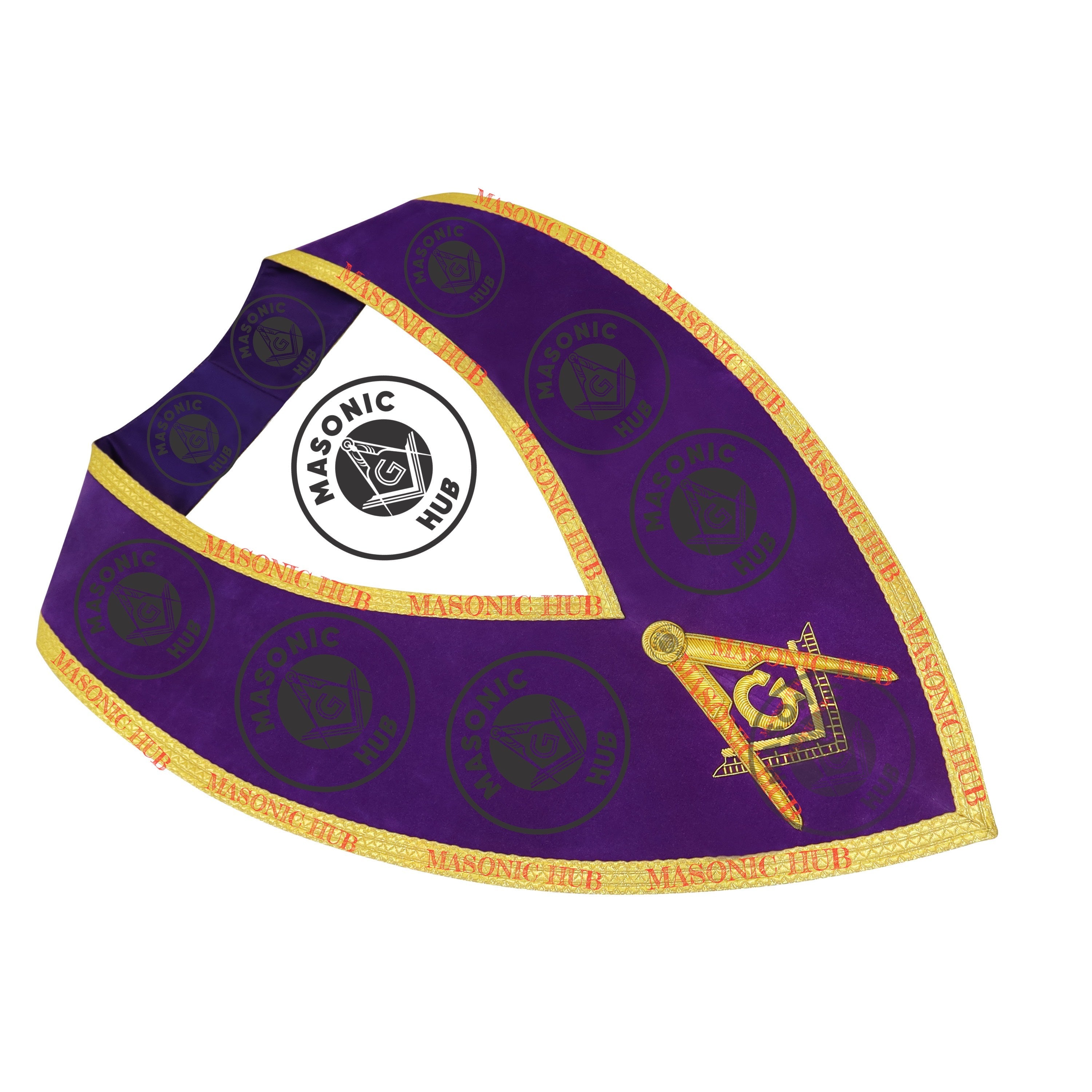 Masonic Master Mason Collar – Purple Velvet Blue Lodge Officer Freemason Regalia Masonic Hub