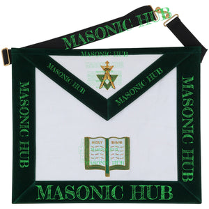 Hand-Embroidered Allied Masonic Degree (AMD) Officer Apron - Chaplain Regalia My Store