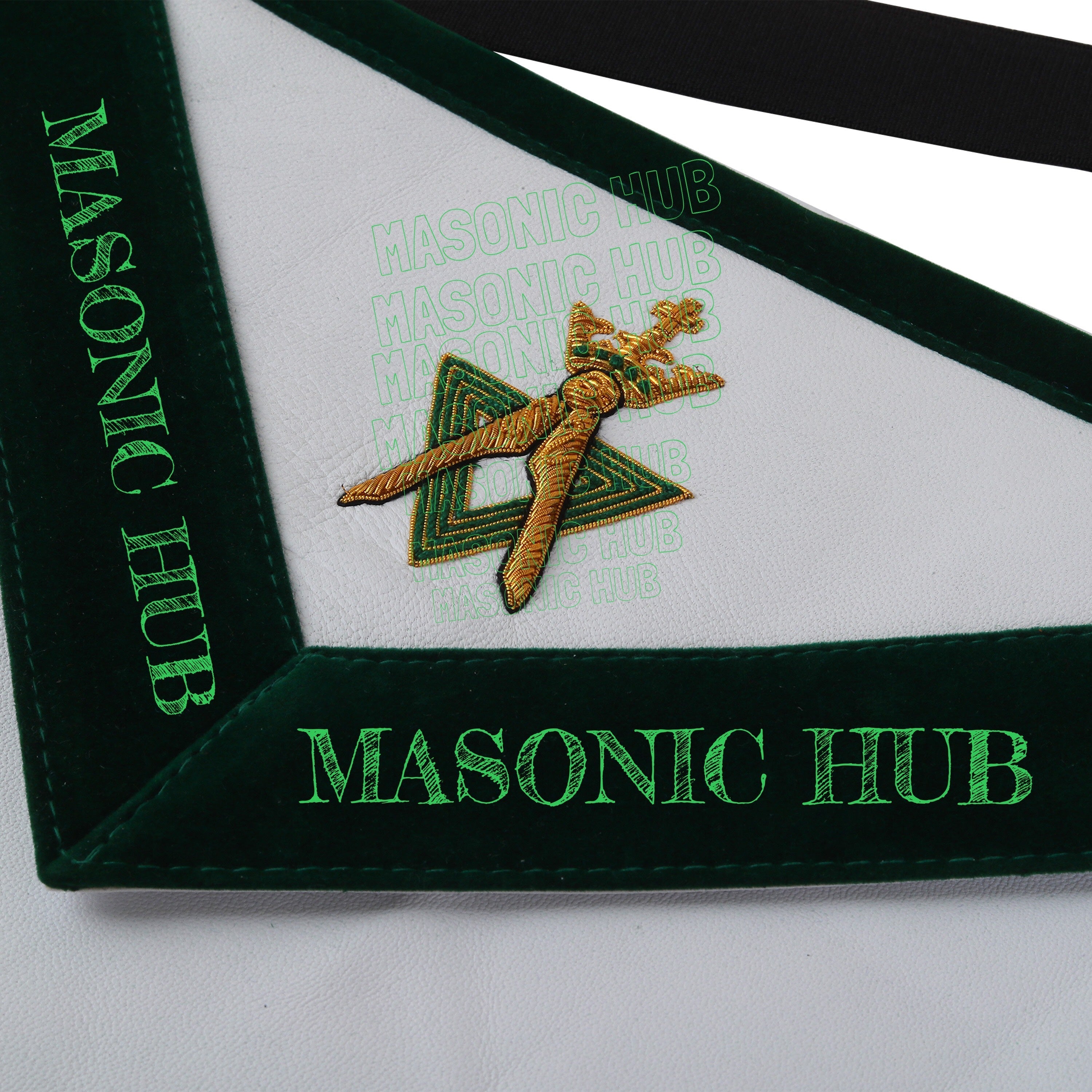 Hand-Embroidered Allied Masonic Degree (AMD) Officer Apron - Sentinel Regalia My Store
