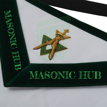 Hand-Embroidered Allied Masonic Degree (AMD) Officer Apron - Sentinel Regalia