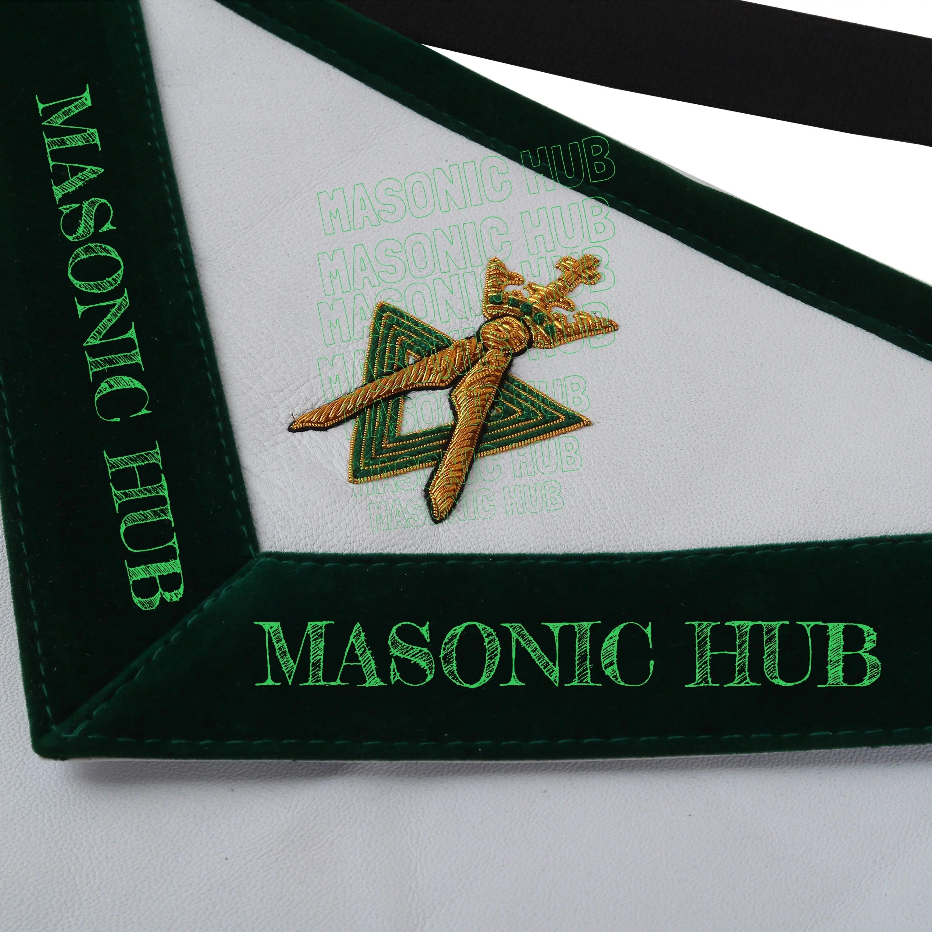 Hand-Embroidered Allied Masonic Degree (AMD) Officer Apron Junior Deacon Regalia My Store