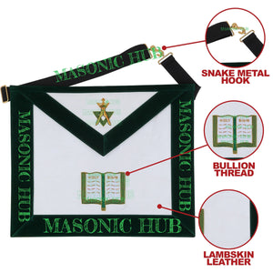 Hand-Embroidered Allied Masonic Degree (AMD) Officer Apron - Chaplain Regalia My Store