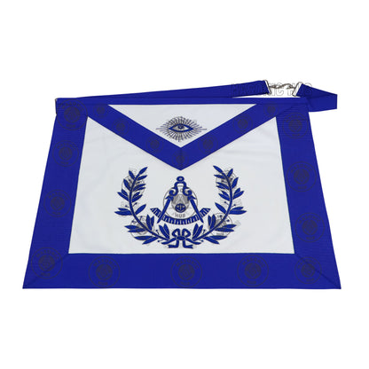 Past Master Masonic Apron – Genuine Lambskin Regalia with Silk Threads & Bullion Embroidery – Compass & Quadrant Design